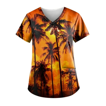 Yubatuo Women Plus Size Scrubs Top with Pockets V-Neck Short Sleeve Animal Print Work Blouse for Women Orange 5XL
Yubatuo Women Plus Size Scrubs Top with Pockets V-Neck Short Sleeve Animal Print Work Blouse for Women Orange 5XL