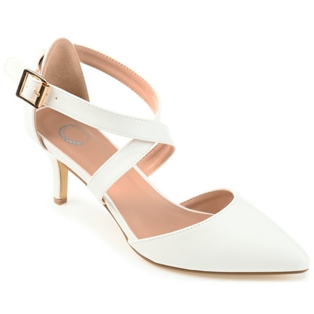 Journee Collection Womens Riva Wide Width Pointed Toe Mid Heel Pumps