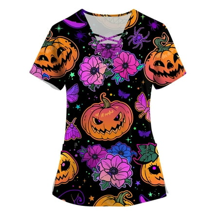 Umitay Plus SizePrinted Scrub Working Uniform Tops For Women s Cross V-Neck Halloween Print Short Sleeve Fun T-Shirts Workwear Tee With Pockets
Umitay Plus SizePrinted Scrub Working Uniform Tops For Women s Cross V-Neck Halloween Print Short Sleeve Fun T-Shirts Workwear Tee With Pockets