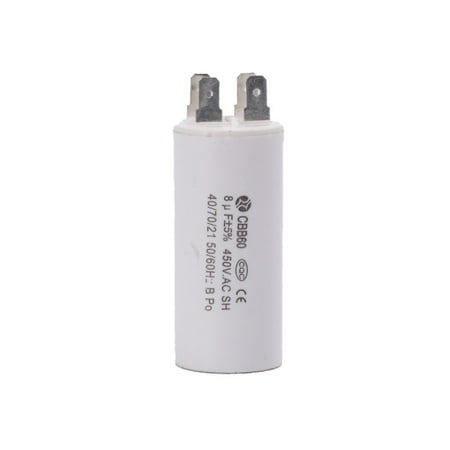 CBB60 Run Capacitor 450VAC 8uf with Wire Lead Run Round Capacitor for Motor