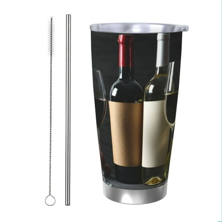 Uemuo Two Bottles Of Red And White Wine Print Travel Coffee Mug 20oz Double-walled Car Cup Stainless Steel Insulated Tumbler Leak-proof Travel Cup Reusable Straw Car Cup-Straw Two-piece Set
Uemuo Two Bottles Of Red And White Wine Print Travel Coffee Mug 20oz Double-walled Car Cup Stainless Steel Insulated Tumbler Leak-proof Travel Cup Reusable Straw Car Cup-Straw Two-piece Set