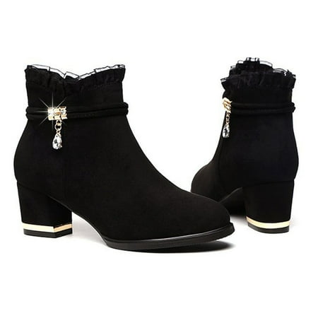Women S Cool Boot with Short Cylinder Black Block Heel Non-Slip Comfortable Booties the in Style Platform High Heel 40 Black Fleece Lining
Women S Cool Boot with Short Cylinder Black Block Heel Non-Slip Comfortable Booties the in Style Platform High Heel 40 Black Fleece Lining