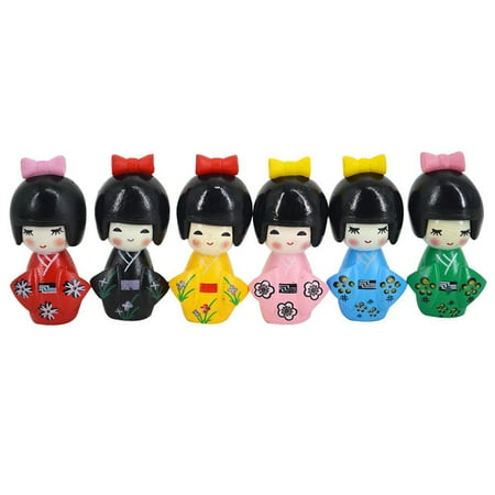 NUOLUX 6Pcs Adorable Kimono Doll Household Kimono Style Doll Household Handicraft