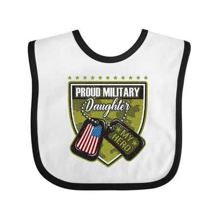 Inktastic Proud Military Daughter Soldier Hero Gift Baby Girl Bib