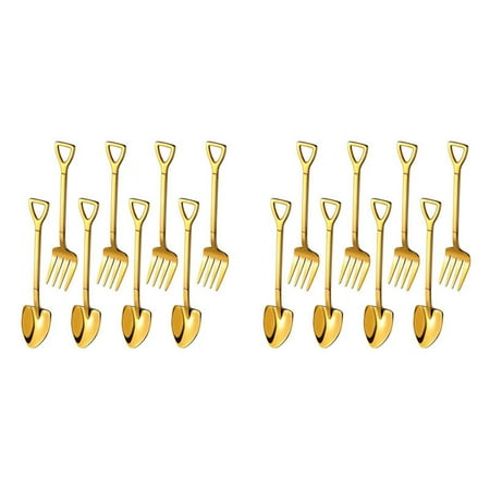 16 Pieces Shovel Spoon Fork Shovel Coffee Spoon Shovel Handle Dessert Spoon Ice Cream Spoon Shovel Shape Fork (Gold)
16 Pieces Shovel Spoon Fork Shovel Coffee Spoon Shovel Handle Dessert Spoon Ice Cream Spoon Shovel Shape Fork (Gold)