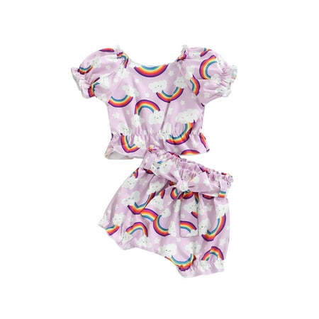 Suanret Toddler Baby Girls Summer Clothes Rainbow Clouds / Abstract Graffiti Print Short Sleeve Tops Shorts Summer Outfits Rainbow Clouds 2-3 Years
Suanret Toddler Baby Girls Summer Clothes Rainbow Clouds / Abstract Graffiti Print Short Sleeve Tops Shorts Summer Outfits Rainbow Clouds 2-3 Years