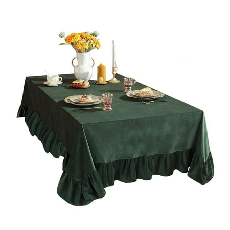 Tablecloths For Rectangular Table Velvet Solid Color Tablecloth With Ruffle Anti-slip Wrinkle Free Table Cover For Living Room Kitchen Garden Picnic Party-Green-110*170cm
Tablecloths For Rectangular Table Velvet Solid Color Tablecloth With Ruffle Anti-slip Wrinkle Free Table Cover For Living Room Kitchen Garden Picnic Party-Green-110*170cm