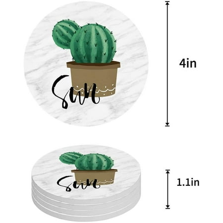 ZHANZZK Tropical Plant Cactus Marble Set of 4 Round Coaster for Drinks Absorbent Ceramic Stone Coasters Cup Mat with Cork Base for Home Kitchen Room Coffee Table Bar Decor
ZHANZZK Tropical Plant Cactus Marble Set of 4 Round Coaster for Drinks Absorbent Ceramic Stone Coasters Cup Mat with Cork Base for Home Kitchen Room Coffee Table Bar Decor