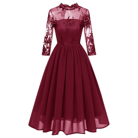 Fall Dresses for Women 2022 Vintage Dress for Women Women Vintage Embroidery Temperament V-neck Lace Elegant Three Quarter Lace Dress Dresses for Women 2022 Wedding Guest Clearance Wine S
Fall Dresses for Women 2022 Vintage Dress for Women Women Vintage Embroidery Temperament V-neck Lace Elegant Three Quarter Lace Dress Dresses for Women 2022 Wedding Guest Clearance Wine S