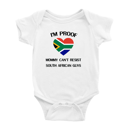 I m Proof Mommy Can t Resist South African Guys Baby Bodysuit Newborn Clothes Outfits (White 6-12 Months)