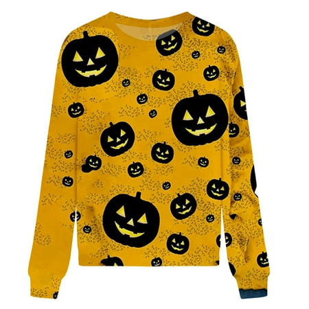 WUDATI Ladies Round Neck Pumpkin Print Halloween Hoodie Long Sleeve Stylish Loose Top Lightweight Casual Wear for Fall Winter Daily Outfits Perfect for Parties Vacation Clubbing Pair
WUDATI Ladies Round Neck Pumpkin Print Halloween Hoodie Long Sleeve Stylish Loose Top Lightweight Casual Wear for Fall Winter Daily Outfits Perfect for Parties Vacation Clubbing Pair