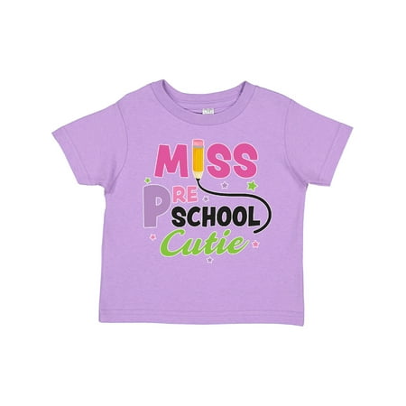Inktastic Miss Preschool Cutie with Pencil and Stars Gift Toddler Toddler Girl T-Shirt