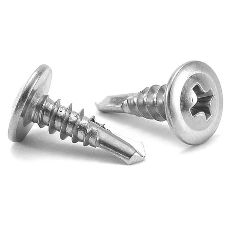 8 x 5/8 Sheet Metal Screws 100PCS 410 Stainless Steel Truss Head Fast Self Tapping Screws by