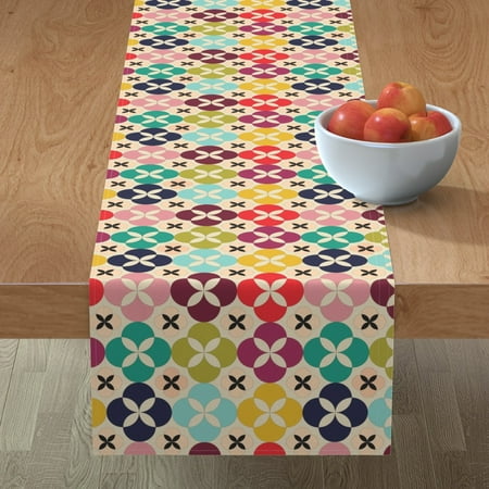 Cotton Sateen Table Runner 72 - Rainbow Flower Mod Daisy Geometric Flowers Mid Century Retro Florals Print Custom Table Linens by Spoonflower
Cotton Sateen Table Runner 72 - Rainbow Flower Mod Daisy Geometric Flowers Mid Century Retro Florals Print Custom Table Linens by Spoonflower