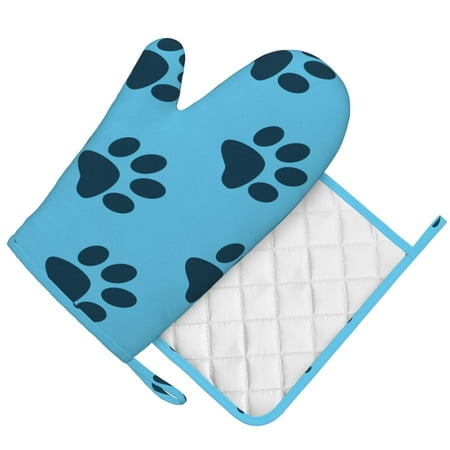 DouZhe Oven Mitts and Pot Holders Sets Blue Dog Paws Prints Non-Slip Heat Resistant Kitchen Oven Silicone Glove
DouZhe Oven Mitts and Pot Holders Sets Blue Dog Paws Prints Non-Slip Heat Resistant Kitchen Oven Silicone Glove