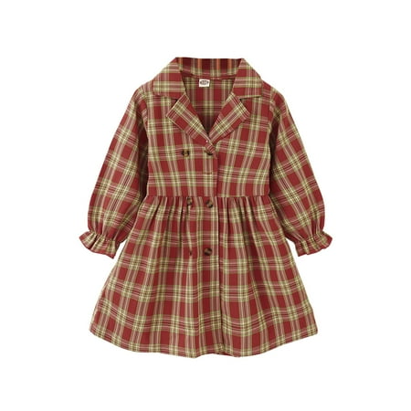 NZRVAWS 4T Toddler Baby Girls Dress Plaid Print Turn-down Collar Long Sleeve Button Dress 1PCS Sun Dress 4-5T
NZRVAWS 4T Toddler Baby Girls Dress Plaid Print Turn-down Collar Long Sleeve Button Dress 1PCS Sun Dress 4-5T