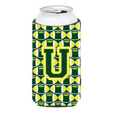 Carolines Treasures CJ1075-UTBC Letter U Football Green and Yellow Tall Boy Beverage Insulator Hugger Tall Boy 
Carolines Treasures CJ1075-UTBC Letter U Football Green and Yellow Tall Boy Beverage Insulator Hugger Tall Boy