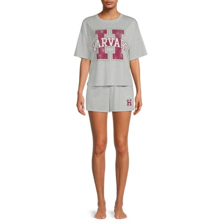 

Grayson Social Women s and Women s Plus Size Harvard Sleep T-Shirt and Shorts Set 2-Piece