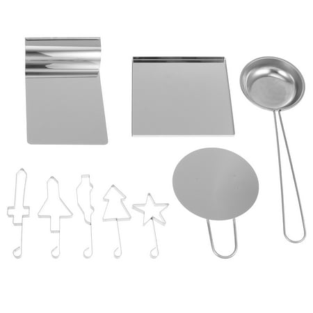 1 Set Candy Cookie Stainless Steel Plate Making Tools Pusher Ladle Molds