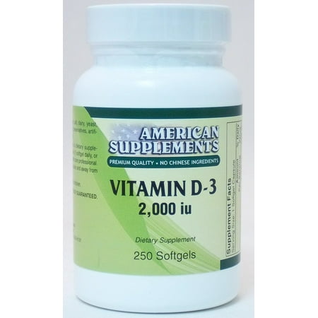 Vitamin D-3 2,000 IU American Supplements 250 Softgel