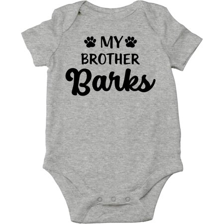 My Brother Barks Baby Bodysuit Funny Adorable Cute Outfit Clothes Romper Newborn Boys Girls 
My Brother Barks Baby Bodysuit Funny Adorable Cute Outfit Clothes Romper Newborn Boys Girls