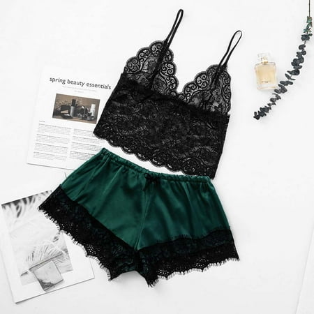 UDAXB Lingerie Women Satin Lace V-Neck Camisole Bowknot Shorts Set Sleepwear Pajamas Lingerie
UDAXB Lingerie Women Satin Lace V-Neck Camisole Bowknot Shorts Set Sleepwear Pajamas Lingerie