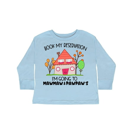 Inktastic Book my Reservation! I m Going To Mawmaw and Pawpaw s- House Gift Toddler Boy or Toddler Girl Long Sleeve T-Shirt
Inktastic Book my Reservation! I m Going To Mawmaw and Pawpaw s- House Gift Toddler Boy or Toddler Girl Long Sleeve T-Shirt