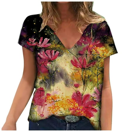 HHei_K Women s Casual Fashion Loose Floral Print V-neck Short-sleeved Tops corset tops for women
HHei_K Women s Casual Fashion Loose Floral Print V-neck Short-sleeved Tops corset tops for women