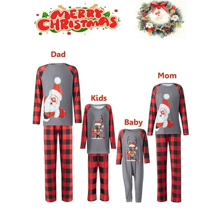 Licupiee Christmas Family Matching Pajamas Set Long Sleeve Santa Claus/Elk Print Tops with Plaid Pants for Adults Kids
Licupiee Christmas Family Matching Pajamas Set Long Sleeve Santa Claus/Elk Print Tops with Plaid Pants for Adults Kids