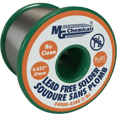 MG Chemicals 1lb SAC305 Lead Free Rosin Core Solder Wire (454g/0.8mm) - Sn96.3/AG3/Cu0.7
MG Chemicals 1lb SAC305 Lead Free Rosin Core Solder Wire (454g/0.8mm) - Sn96.3/AG3/Cu0.7
