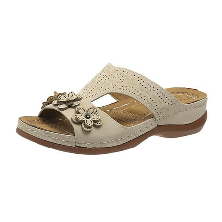 KIJBLAE Women Summer Beach Flat Sandals Hollow Out Shoes with Flower Decor Wedges Platform Sandals Plus Size Beige 37
KIJBLAE Women Summer Beach Flat Sandals Hollow Out Shoes with Flower Decor Wedges Platform Sandals Plus Size Beige 37