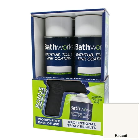 32oz Bathworks® Bathtub & Tile Spray Refinishing Kit - 2 Cans (Biscuit)