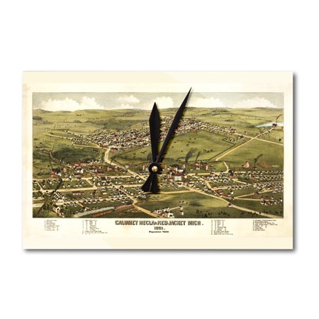 Calument-Hecla-Red Jacket, Michigan - Panoramic Map (Acrylic Wall Clock)