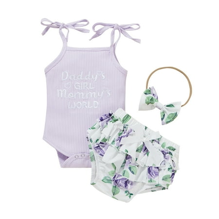 Newborn Baby Girls 3Pcs Summer Outfits Sleeveless Strap Rib Knit Romper Shorts Headband Clothes Set Purple 12-18 Months
Newborn Baby Girls 3Pcs Summer Outfits Sleeveless Strap Rib Knit Romper Shorts Headband Clothes Set Purple 12-18 Months