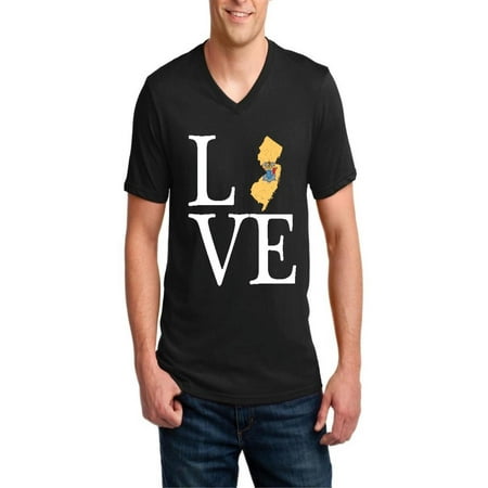Love New Jersey Men V-Neck Shirts Ringspun Tee