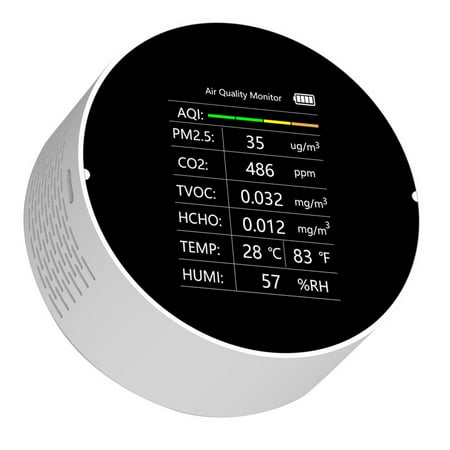 Multifunctional Air Quality Detector 7 In 1 PM2.5 TVOC CO2 HCHO Temperature Humidity AQI Detector Home Desk Office Car Indoor Air Quality Monitor
Multifunctional Air Quality Detector 7 In 1 PM2.5 TVOC CO2 HCHO Temperature Humidity AQI Detector Home Desk Office Car Indoor Air Quality Monitor
