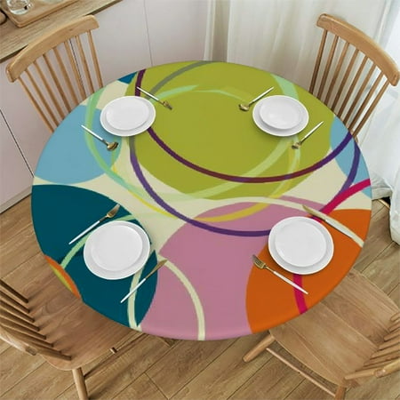 Orinice Circles Pattern Geometric Round Table Cover Stain Resistant Washable Indoor Outdoor Tablecloth Kitchen Dining Wedding Parties 100% Polyester Fiber 38-42
Orinice Circles Pattern Geometric Round Table Cover Stain Resistant Washable Indoor Outdoor Tablecloth Kitchen Dining Wedding Parties 100% Polyester Fiber 38-42