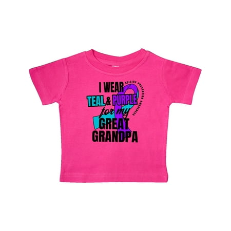 Inktastic Suicide Prevention I Wear Teal and Purple For My Great Grandpa Gift Baby Boy or Baby Girl T-Shirt
Inktastic Suicide Prevention I Wear Teal and Purple For My Great Grandpa Gift Baby Boy or Baby Girl T-Shirt