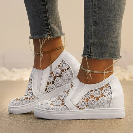 Women s casual shoes Women Sports Shoes Wedges Solid Color Lace Flower Mesh Ladies Casual Sneakers Work Shoes 37 White
Women s casual shoes Women Sports Shoes Wedges Solid Color Lace Flower Mesh Ladies Casual Sneakers Work Shoes 37 White