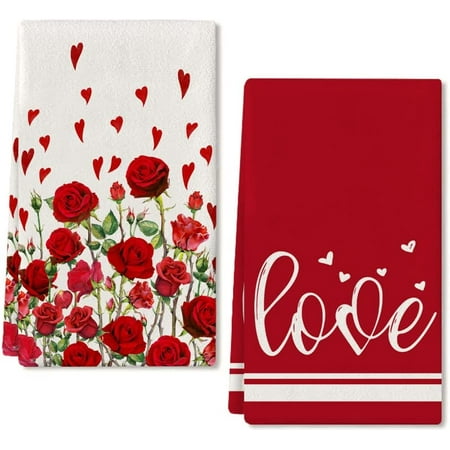 SPXUBZ Valentine s Day kitchen towel simple love beautiful red rose heart suitable for home kitchen Valentine s Day couple love wedding gift towel set of 2
SPXUBZ Valentine s Day kitchen towel simple love beautiful red rose heart suitable for home kitchen Valentine s Day couple love wedding gift towel set of 2