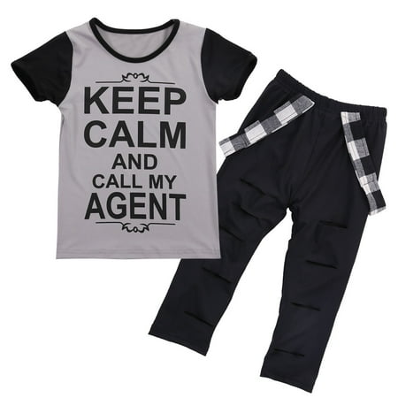 2 PCS Summer Clothing Set Toddler Baby Kid Girl Clothes Short Sleeve Letters Print T-Shirt + Ripped Trousers Outfit
2 PCS Summer Clothing Set Toddler Baby Kid Girl Clothes Short Sleeve Letters Print T-Shirt + Ripped Trousers Outfit