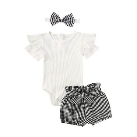 Infant Baby Girl Cotton Short Sleeve Romper Bodysuit+ Belt Shorts Pants+ Headband Outfits Set
Infant Baby Girl Cotton Short Sleeve Romper Bodysuit+ Belt Shorts Pants+ Headband Outfits Set