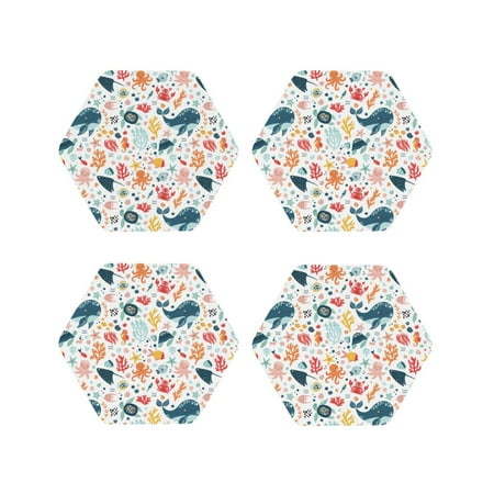 Pofeuu Sea Life 1 Print Coasters for Drinks 4Pack PU Leather Coasters Bar Drink Coasters for Tabletop Protection Furniture from Damage-Hexagon
Pofeuu Sea Life 1 Print Coasters for Drinks 4Pack PU Leather Coasters Bar Drink Coasters for Tabletop Protection Furniture from Damage-Hexagon