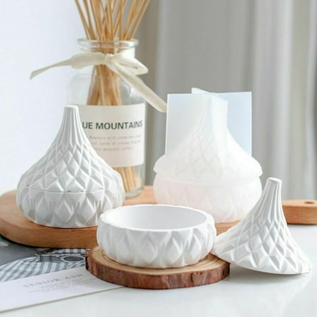 Concrete Box Mold Round Stripe DIY Mold Silicone Mold Mongolia Cup