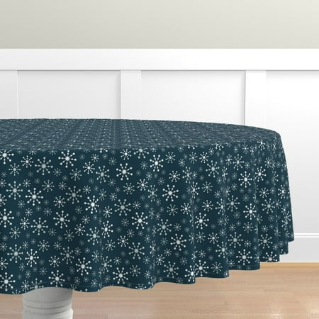 Cotton Sateen Tablecloth 90 Round - Christmas Snowflakes Winter Snow Night Blue White Holiday Scattered Classic Retro Print Custom Table Linens by Spoonflower
Cotton Sateen Tablecloth 90 Round - Christmas Snowflakes Winter Snow Night Blue White Holiday Scattered Classic Retro Print Custom Table Linens by Spoonflower