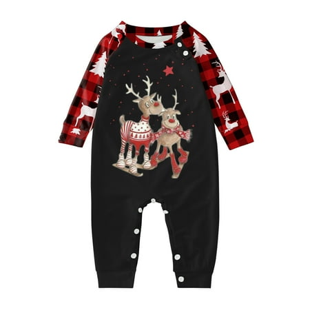 Sanfanil Family Pajama Set Christmas Pajamas Check Print Pajama Set Baby