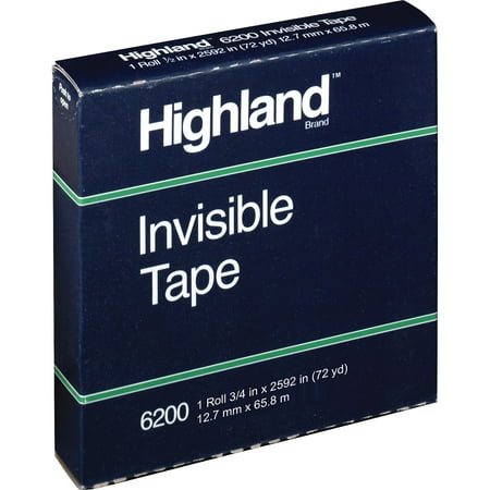 Highland Invisible Tape 6200 Refill 1/2 x 2592 3 Core 1 Pack STL504720