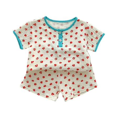 NIUREDLTD Summer Kids Baby Girls Print Shirt+Shorts Casual And Home Wear Outfits Set Size 73
NIUREDLTD Summer Kids Baby Girls Print Shirt+Shorts Casual And Home Wear Outfits Set Size 73