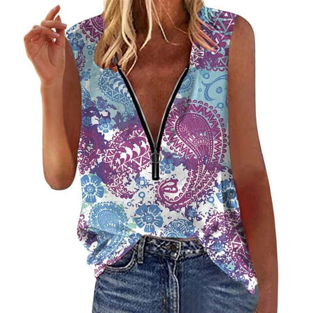 Corset Tops For Women Women Summer Tops Casual Loose V-Neck Sleeveless Printed Zipper Tank Vest Women S Gauze Tops
Corset Tops For Women Women Summer Tops Casual Loose V-Neck Sleeveless Printed Zipper Tank Vest Women S Gauze Tops