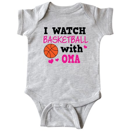 Inktastic I Watch Basketball with Oma Gift Baby Girl Bodysuit